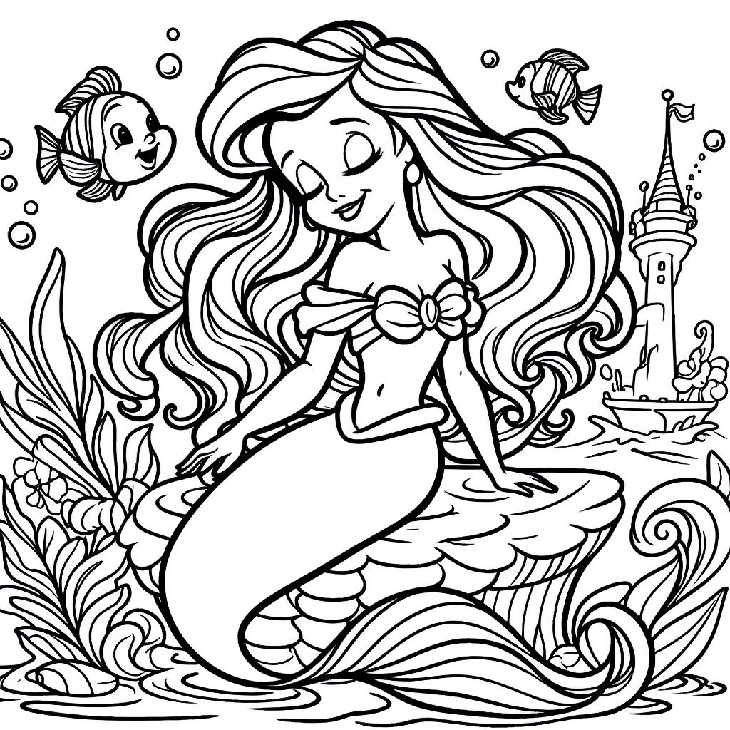 Coloring ariel pages
