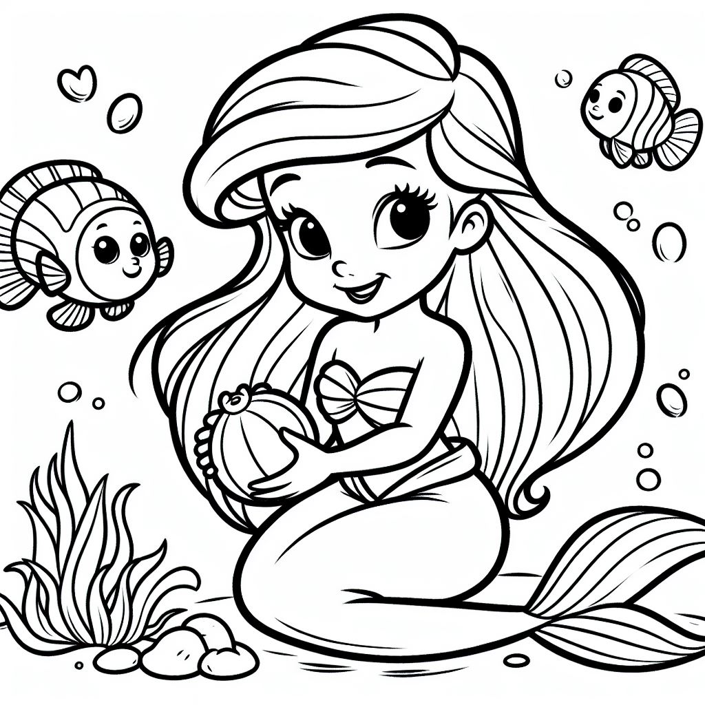 Coloring ariel pages