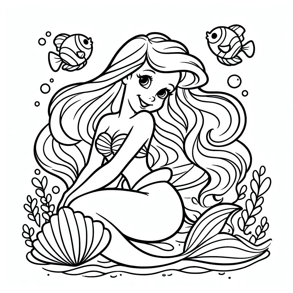 Coloring ariel pages