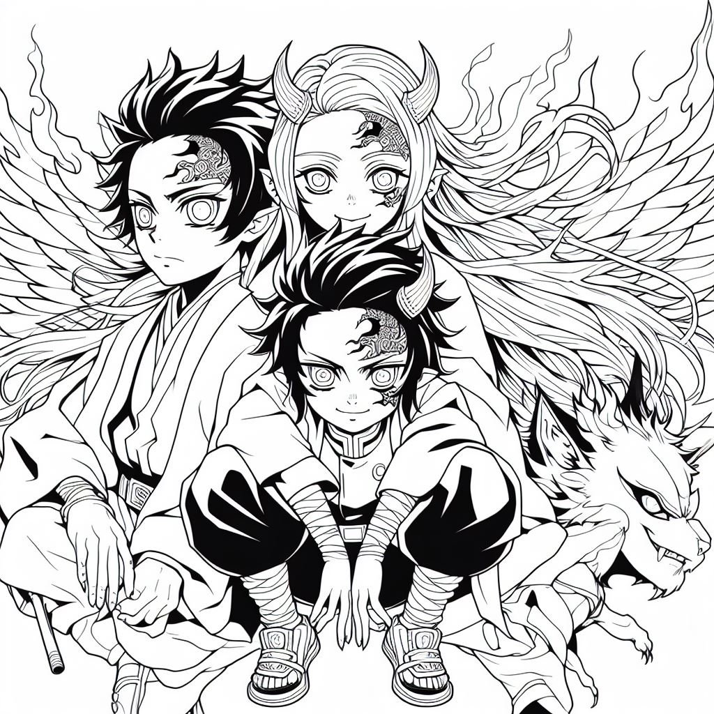 Coloring Demon Slayer 9 1
