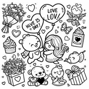 Coloring dia dos namorados