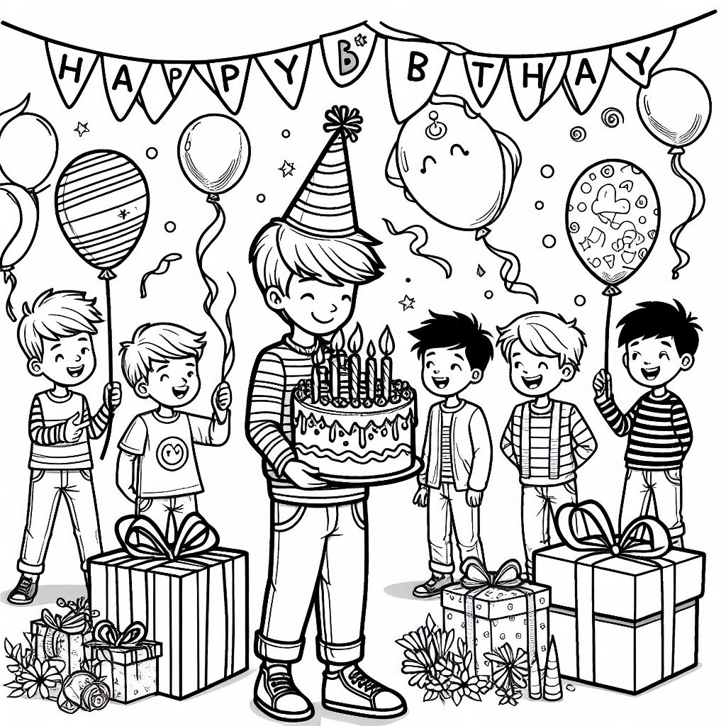 Coloring feliz aniversario