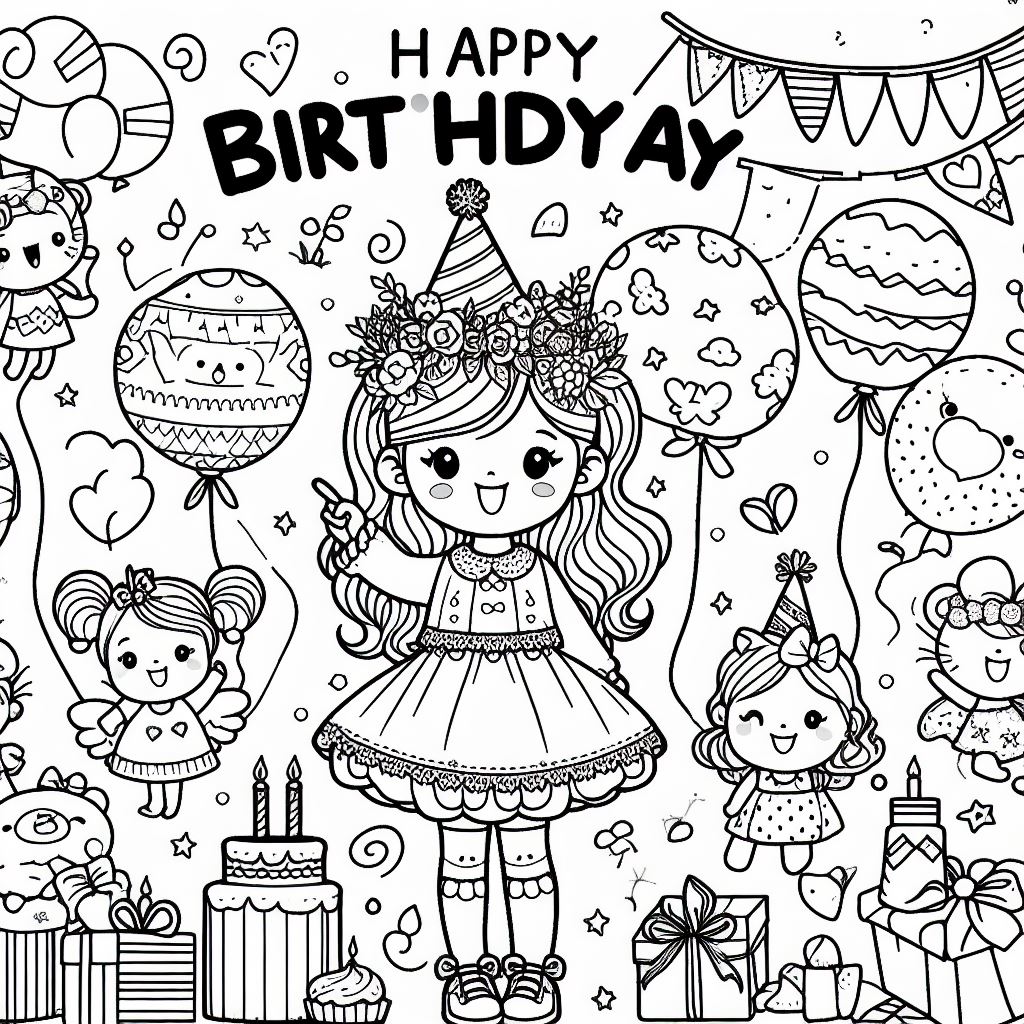 Coloring feliz aniversario