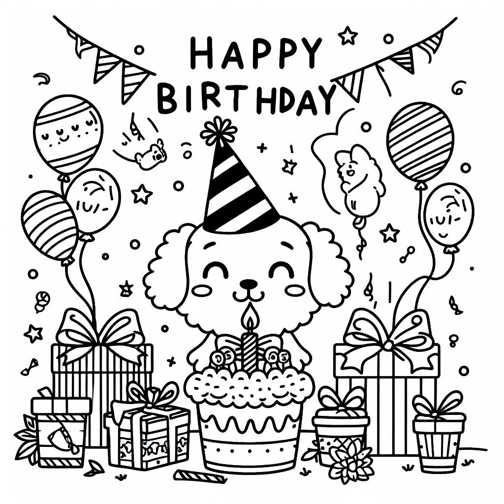 Coloring feliz aniversario