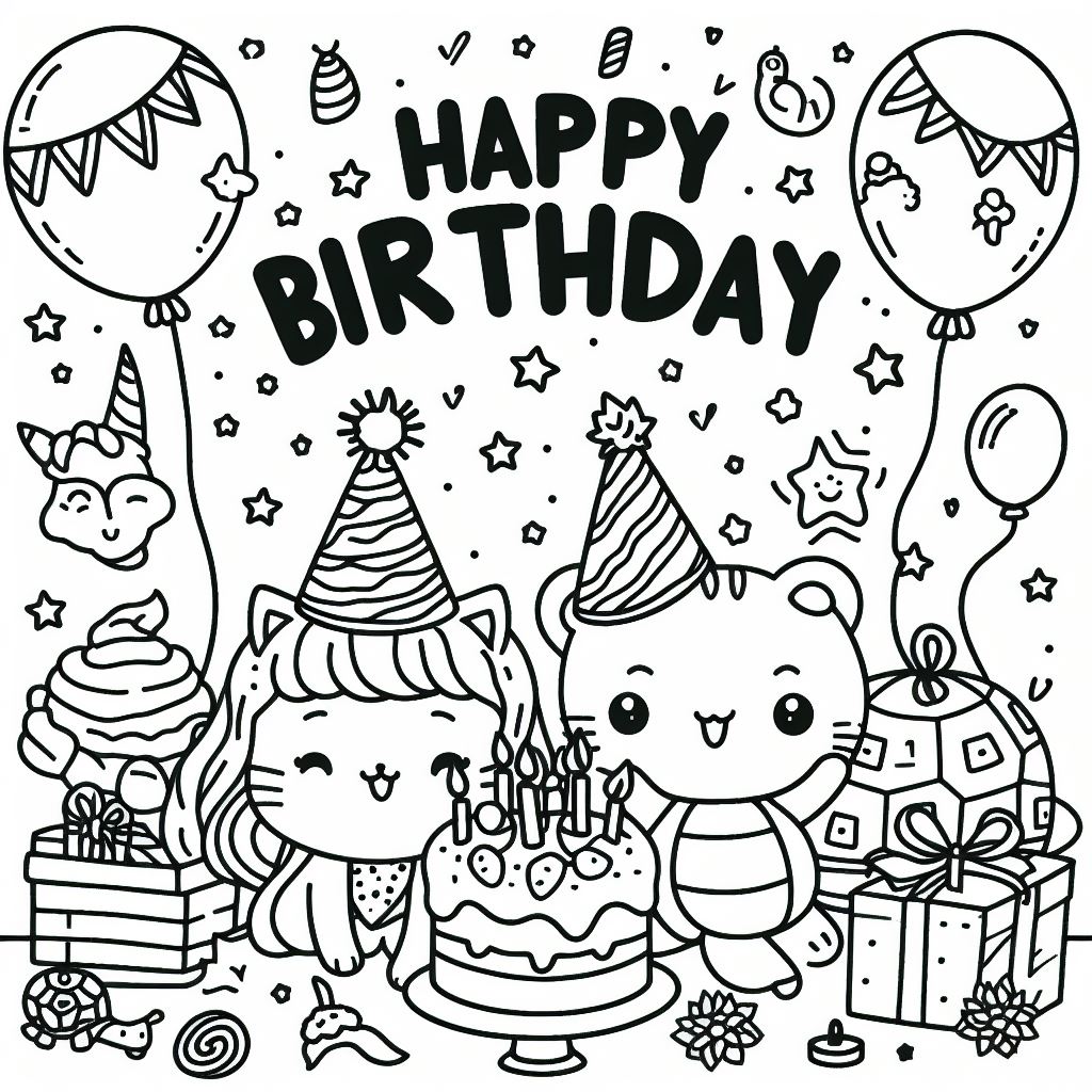 Coloring feliz aniversario