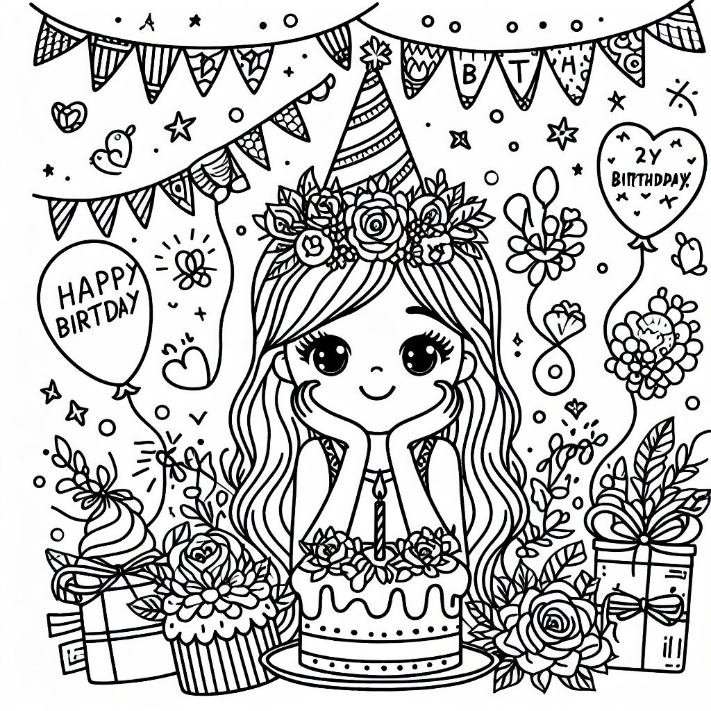 Coloring feliz aniversario