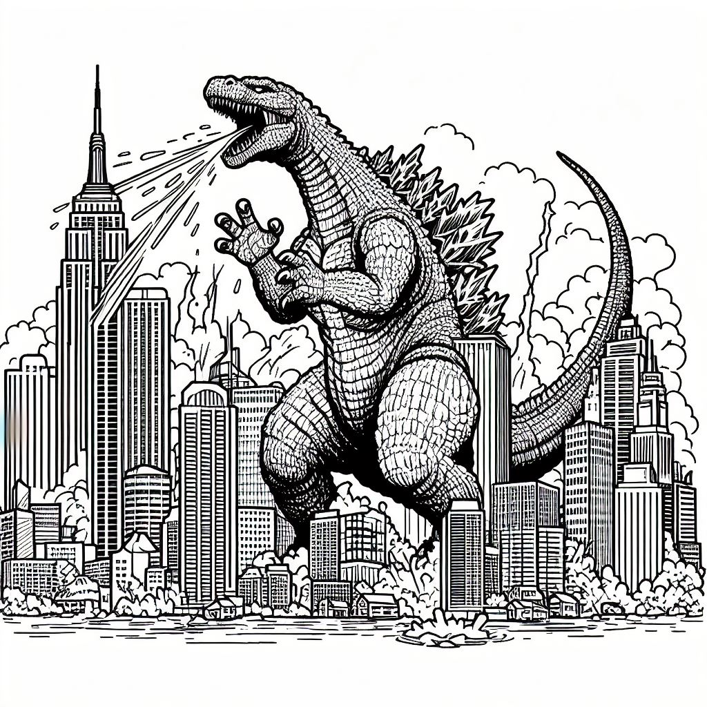Coloring Godzilla 19 1
