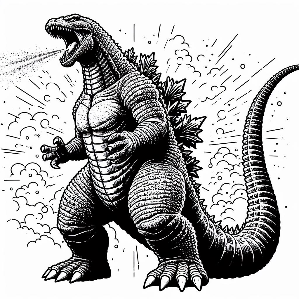 Coloring Godzilla 7 1