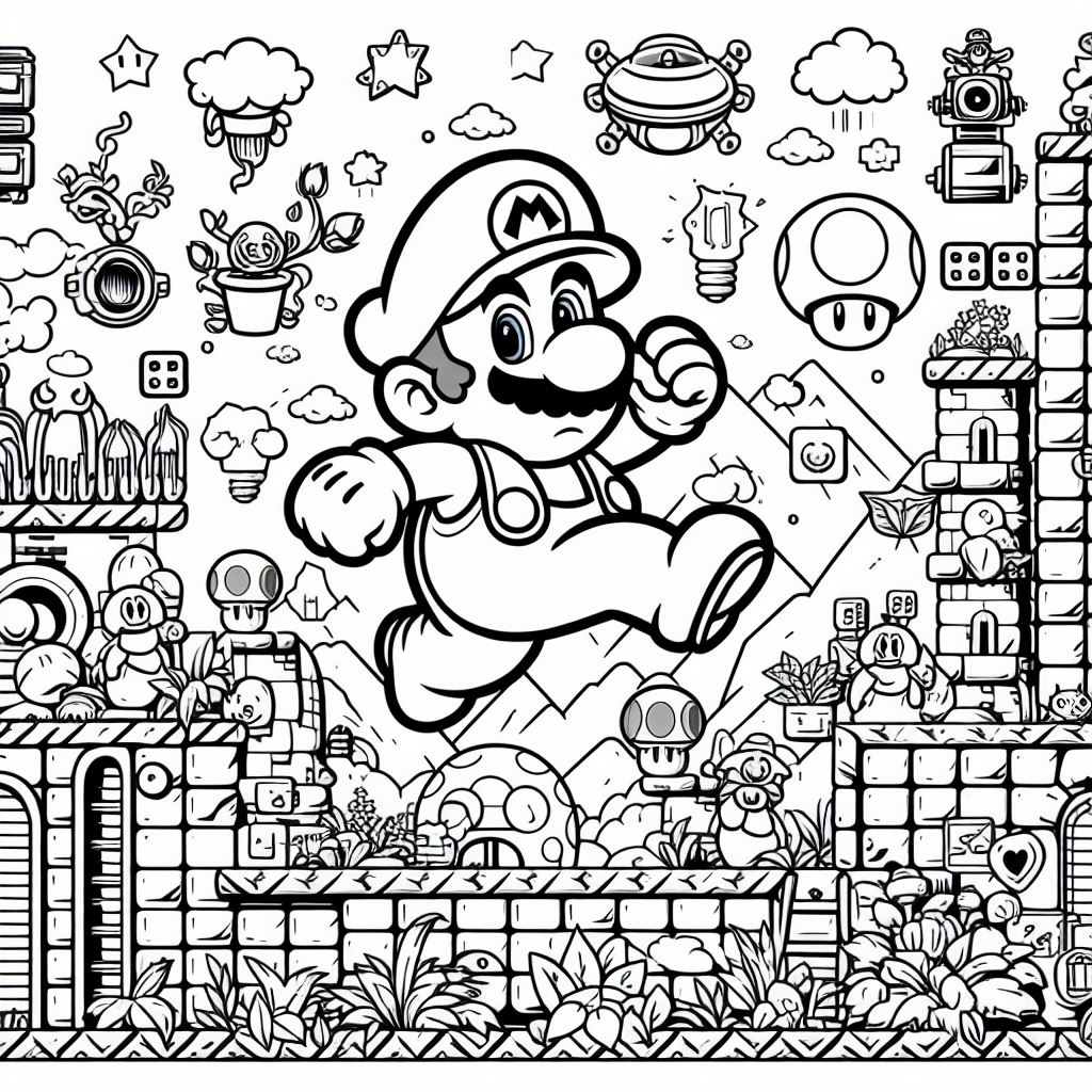 Desenhos para colorir mario bros