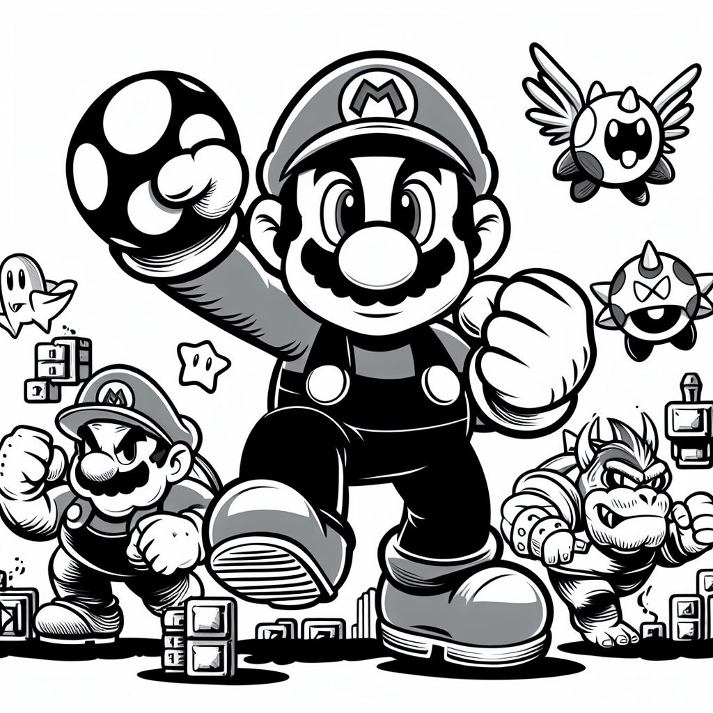 Desenhos para colorir mario bros