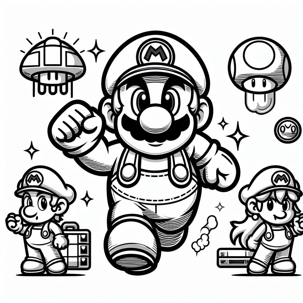 Desenhos para colorir mario bros
