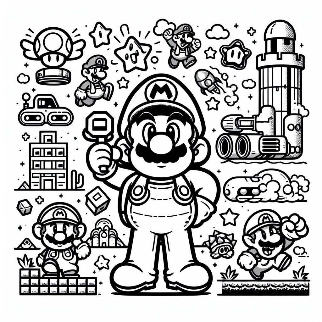 Desenhos para colorir mario bros