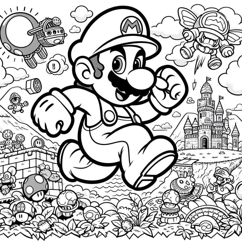 Desenhos para colorir mario bros