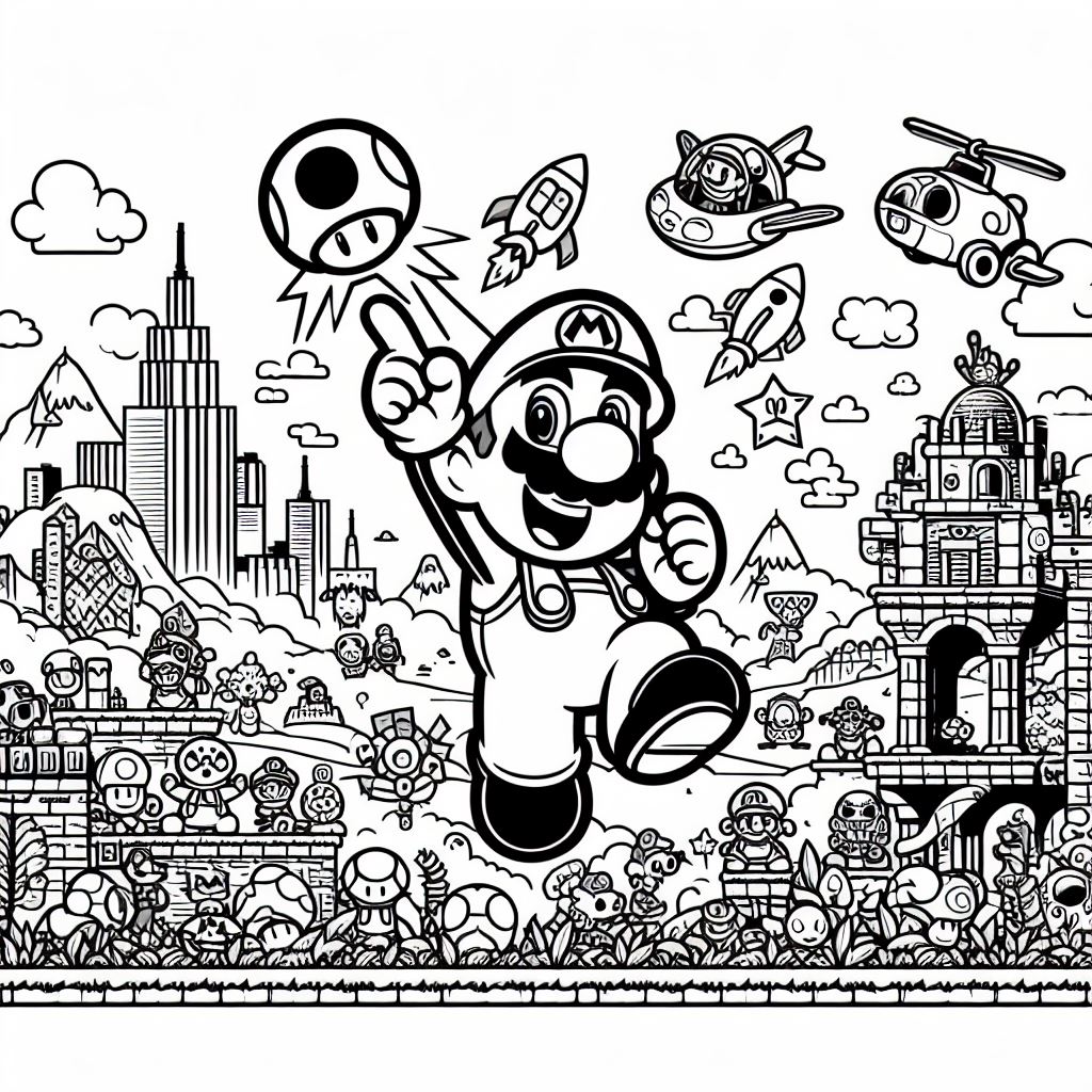 Desenhos para colorir mario bros