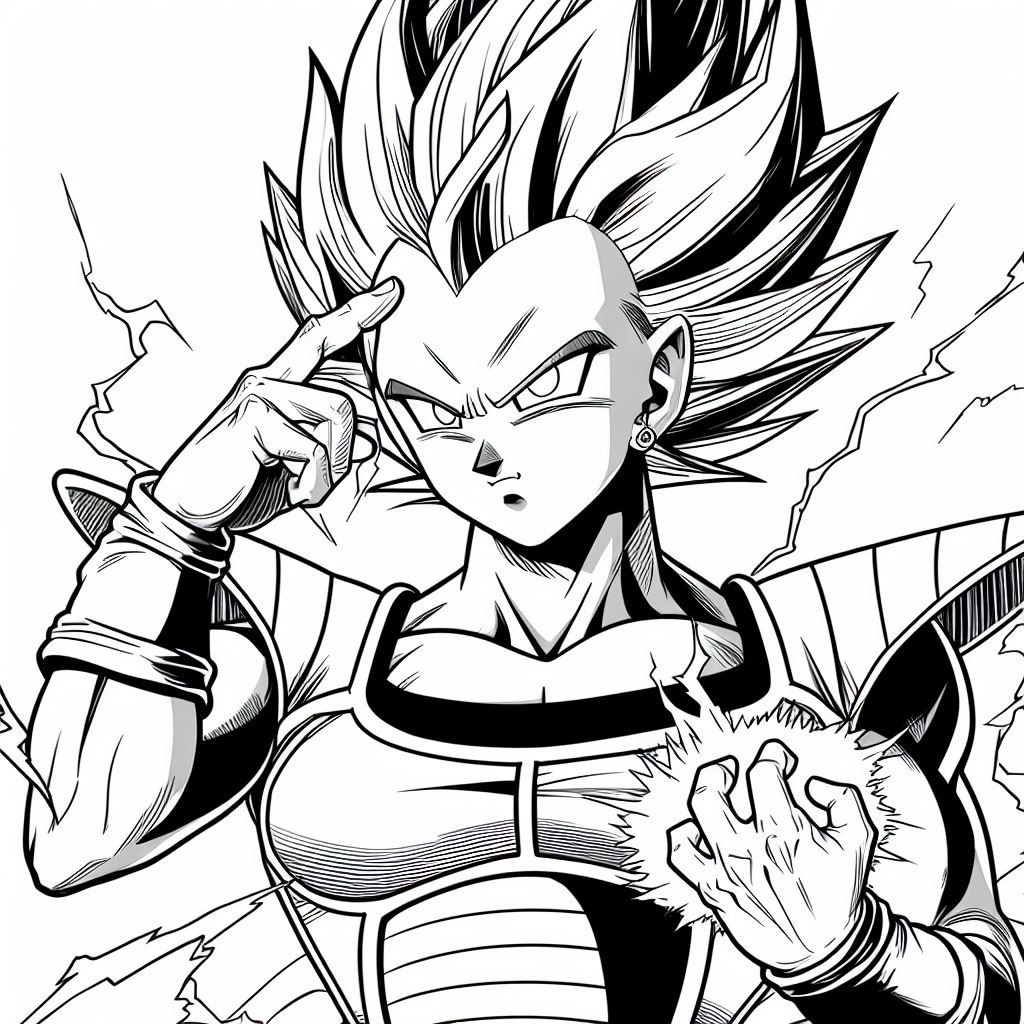 Coloring vegeta dragon ball