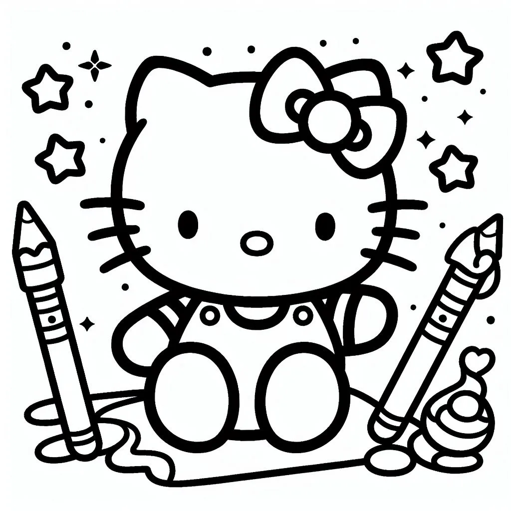 Colorindo hello kitty