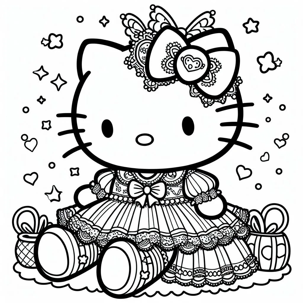Colorindo hello kitty