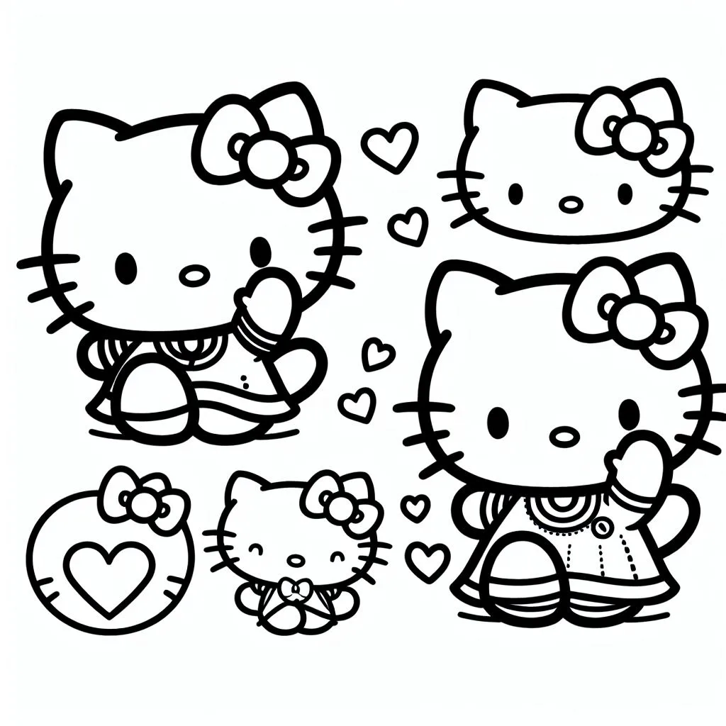 Colorindo hello kitty