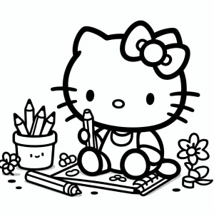 Colorindo hello kitty