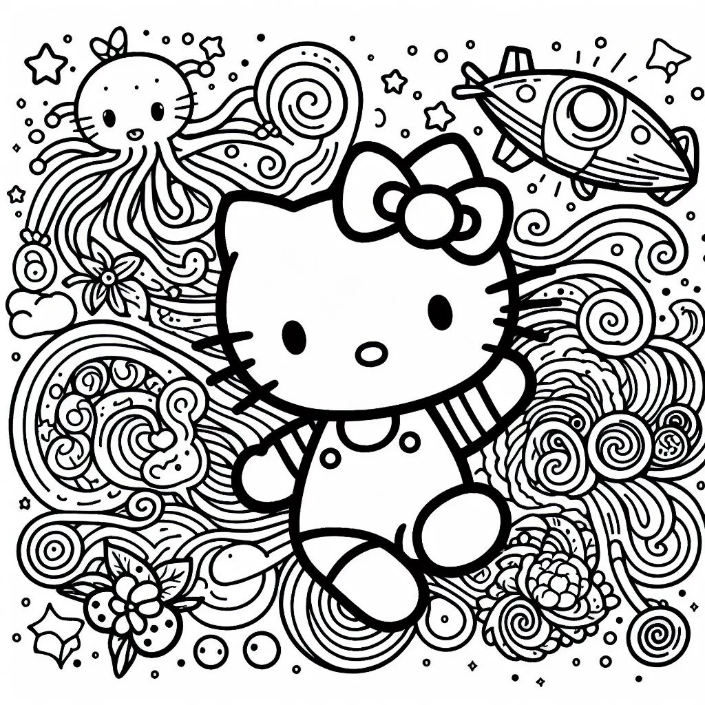 Colorindo hello kitty