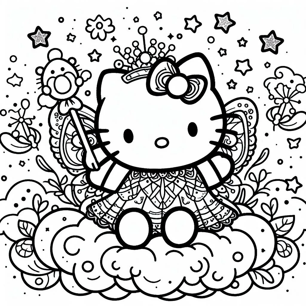 Colorindo hello kitty