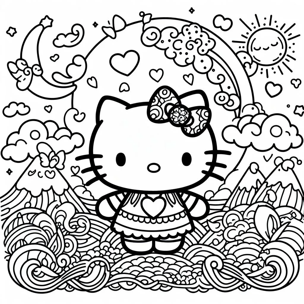 Colorindo hello kitty