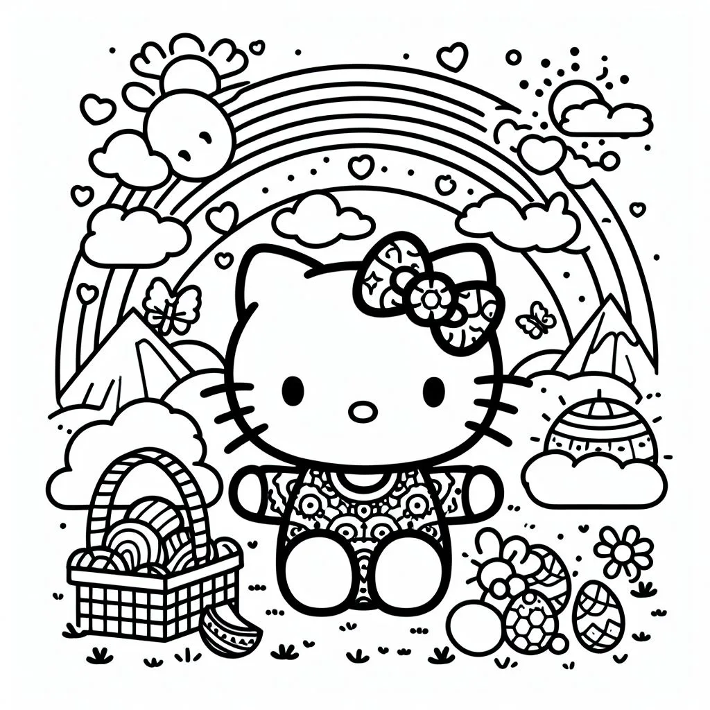 Colorindo hello kitty