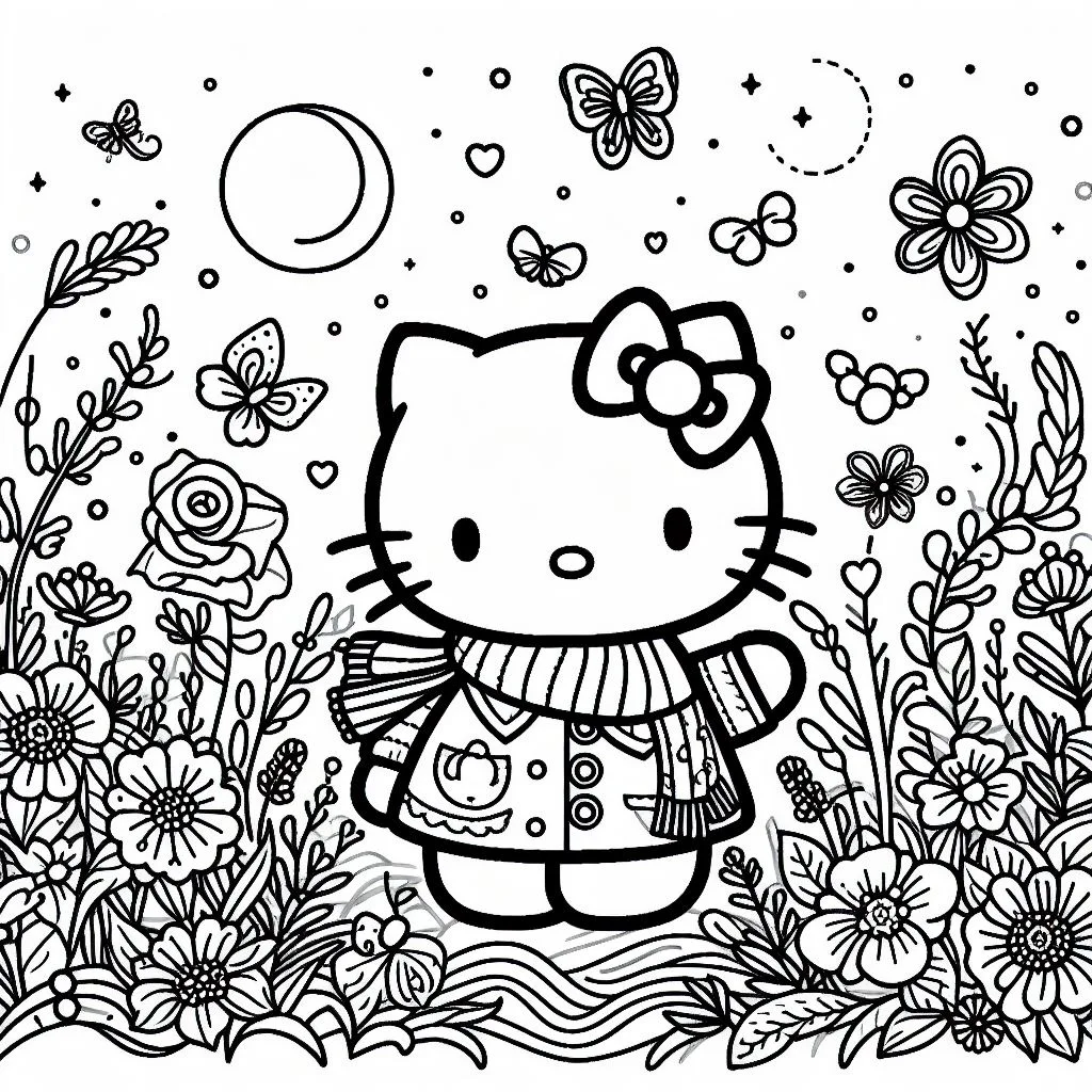 Colorindo hello kitty