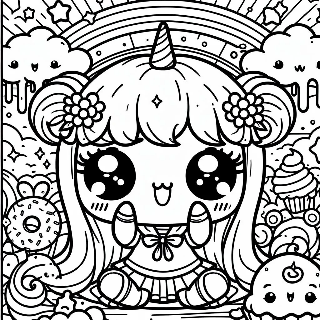 Colorindo kawaii