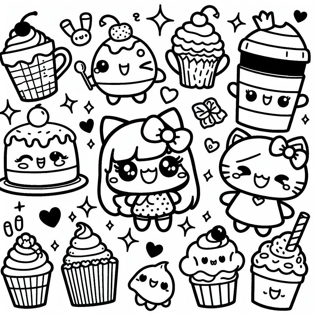 Colorindo kawaii