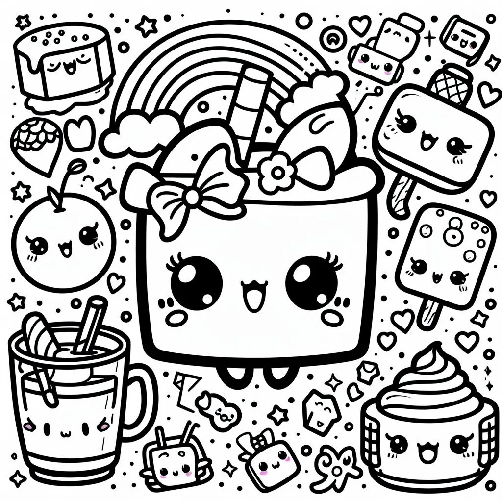 Colorindo kawaii