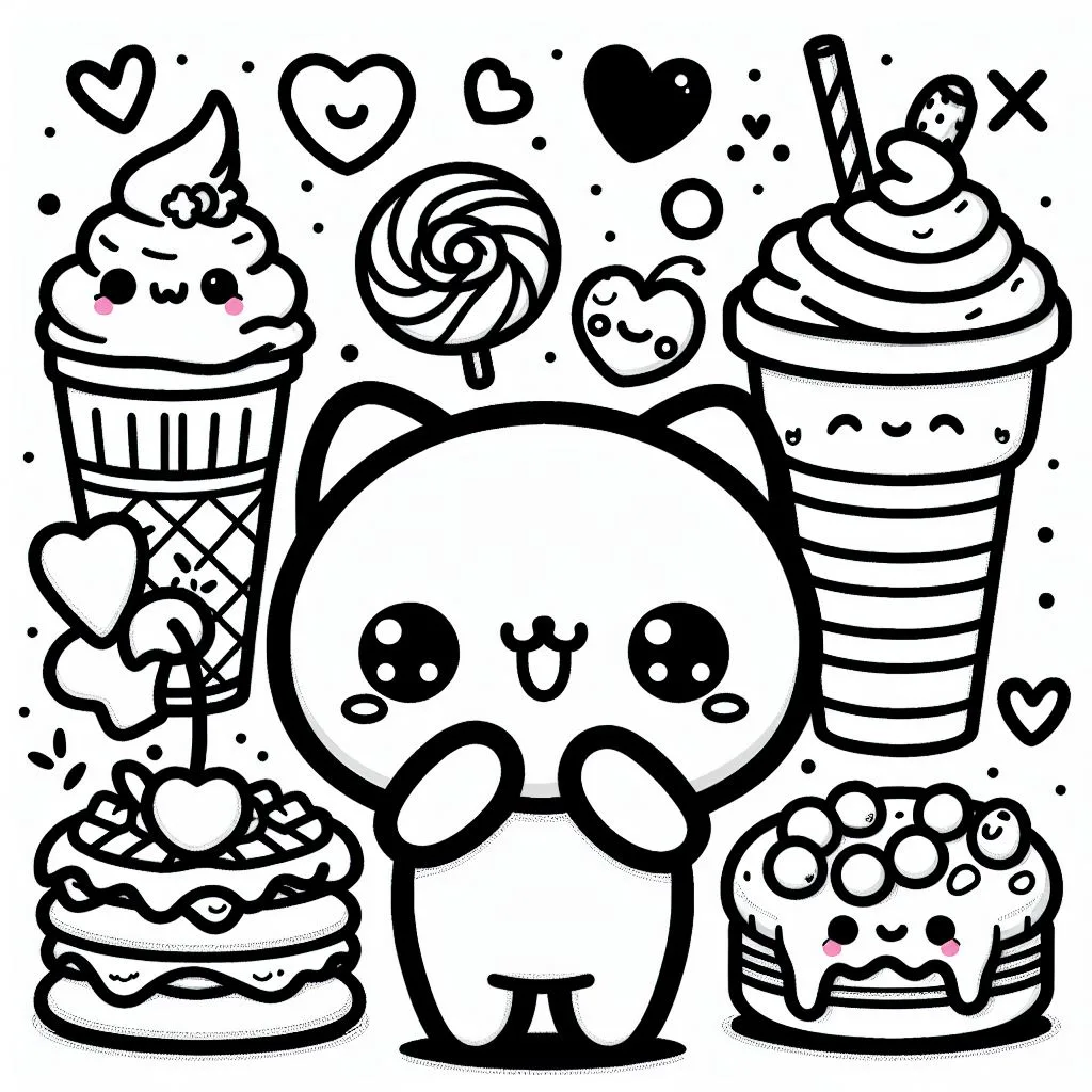 Colorindo kawaii