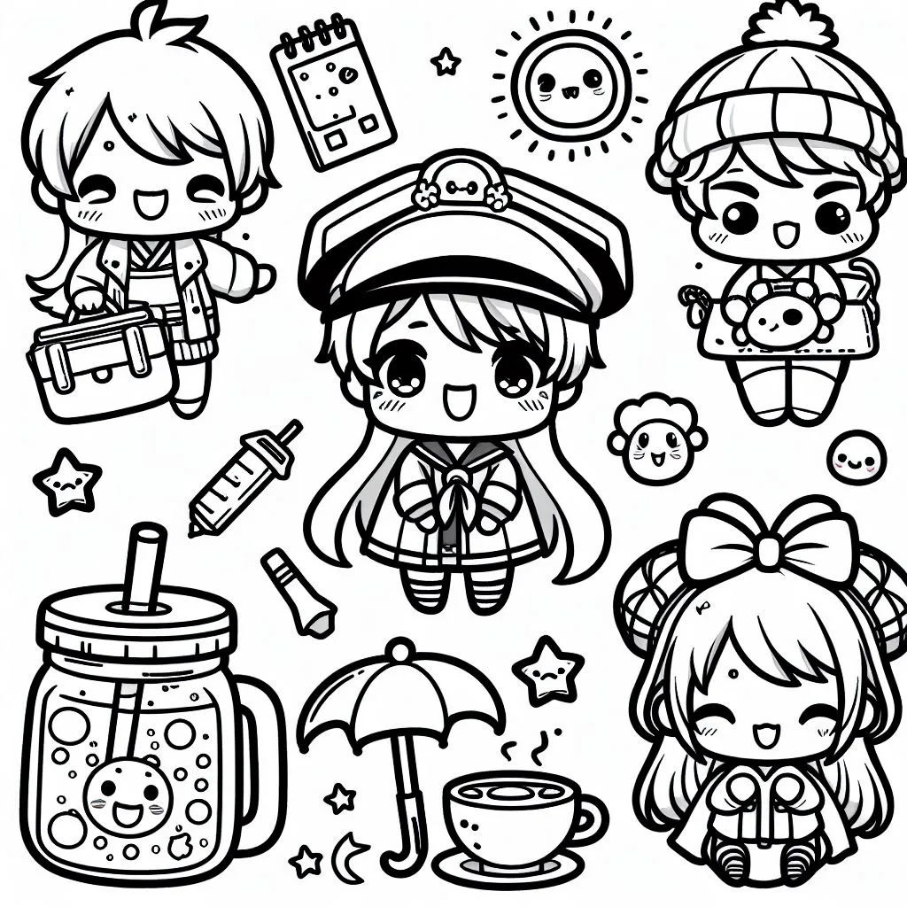 Colorindo kawaii