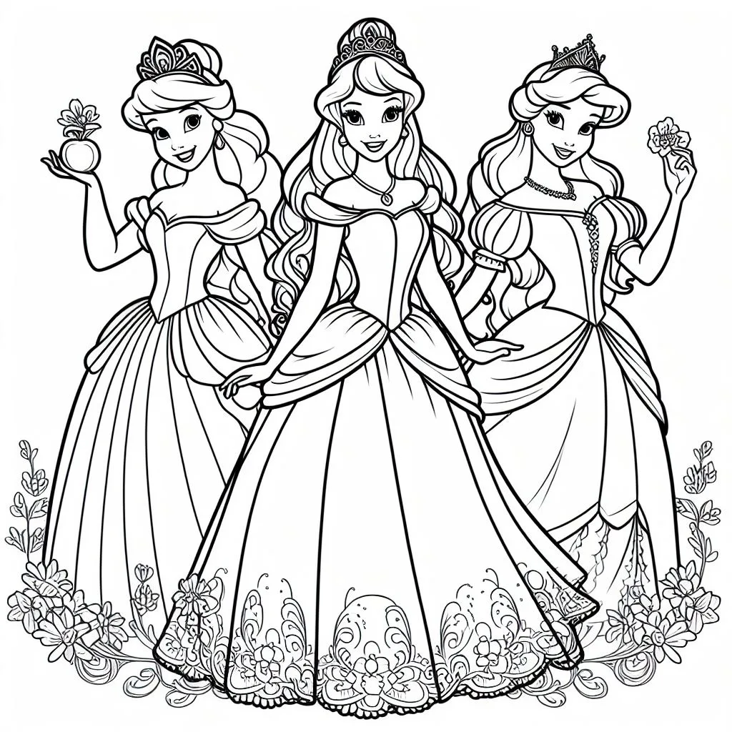 Colorindo princesa disney