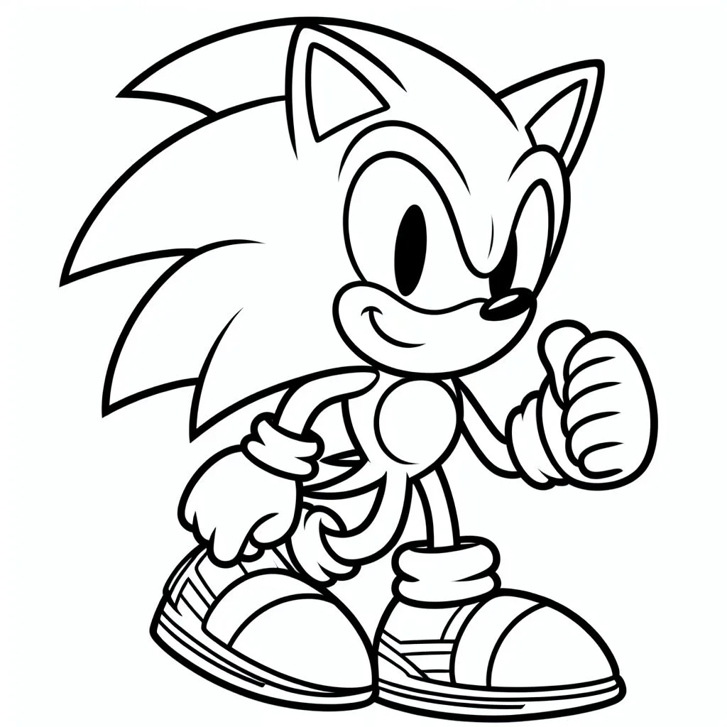 Desenho do sonic para colorir