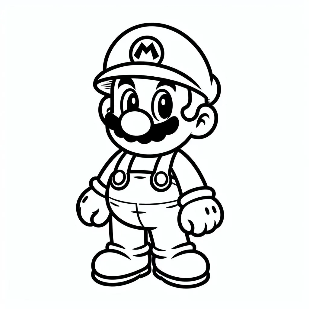 Desenho do super mario bros para colorir