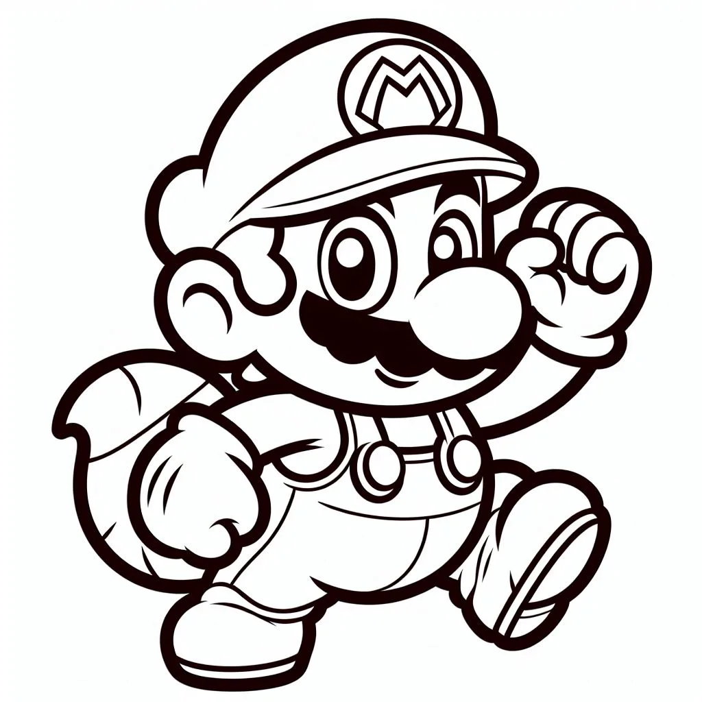 Desenho do super mario bros para colorir