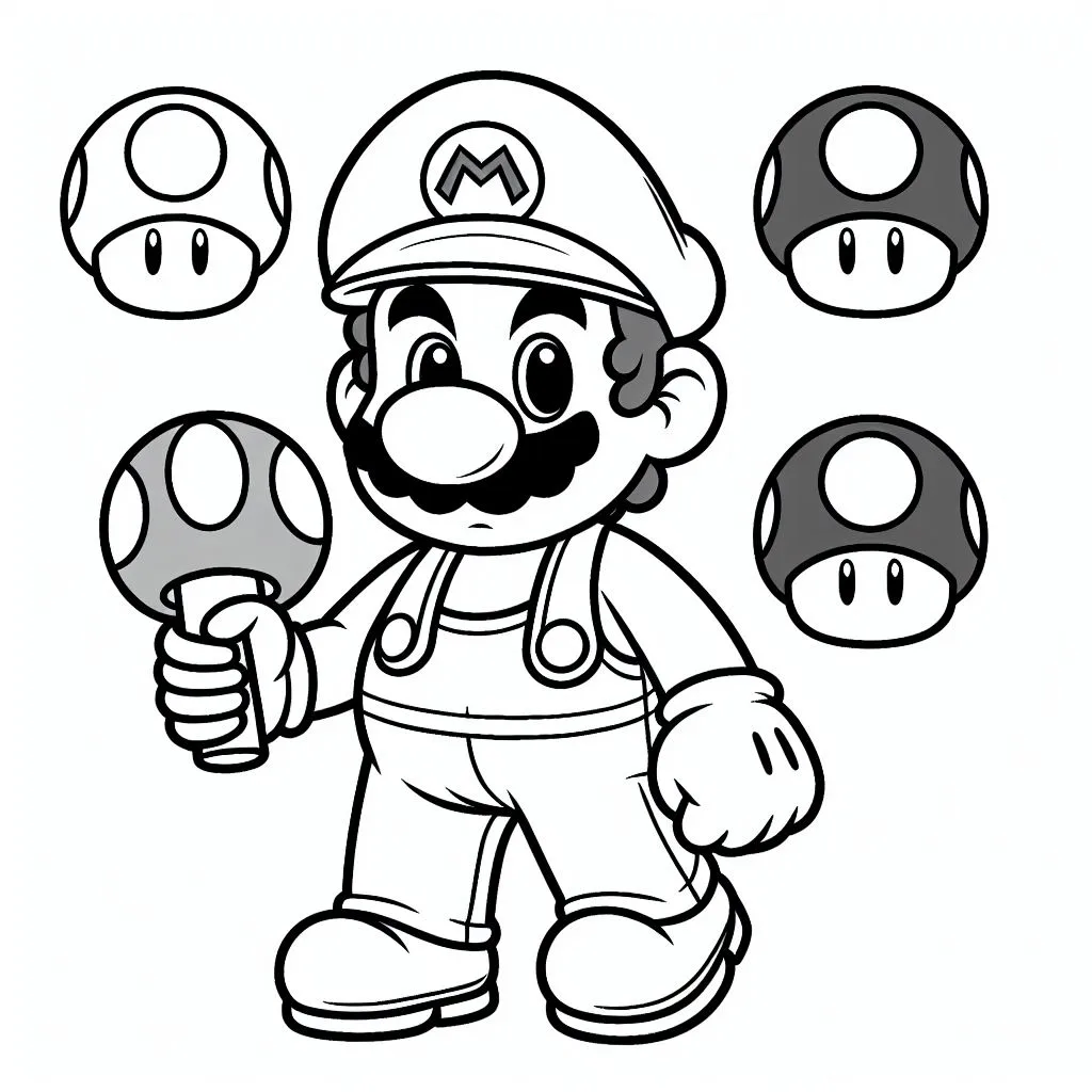 Desenho do super mario bros para colorir