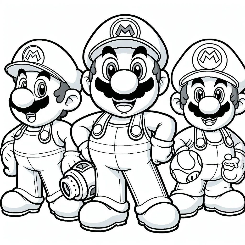 Desenho do super mario bros para colorir