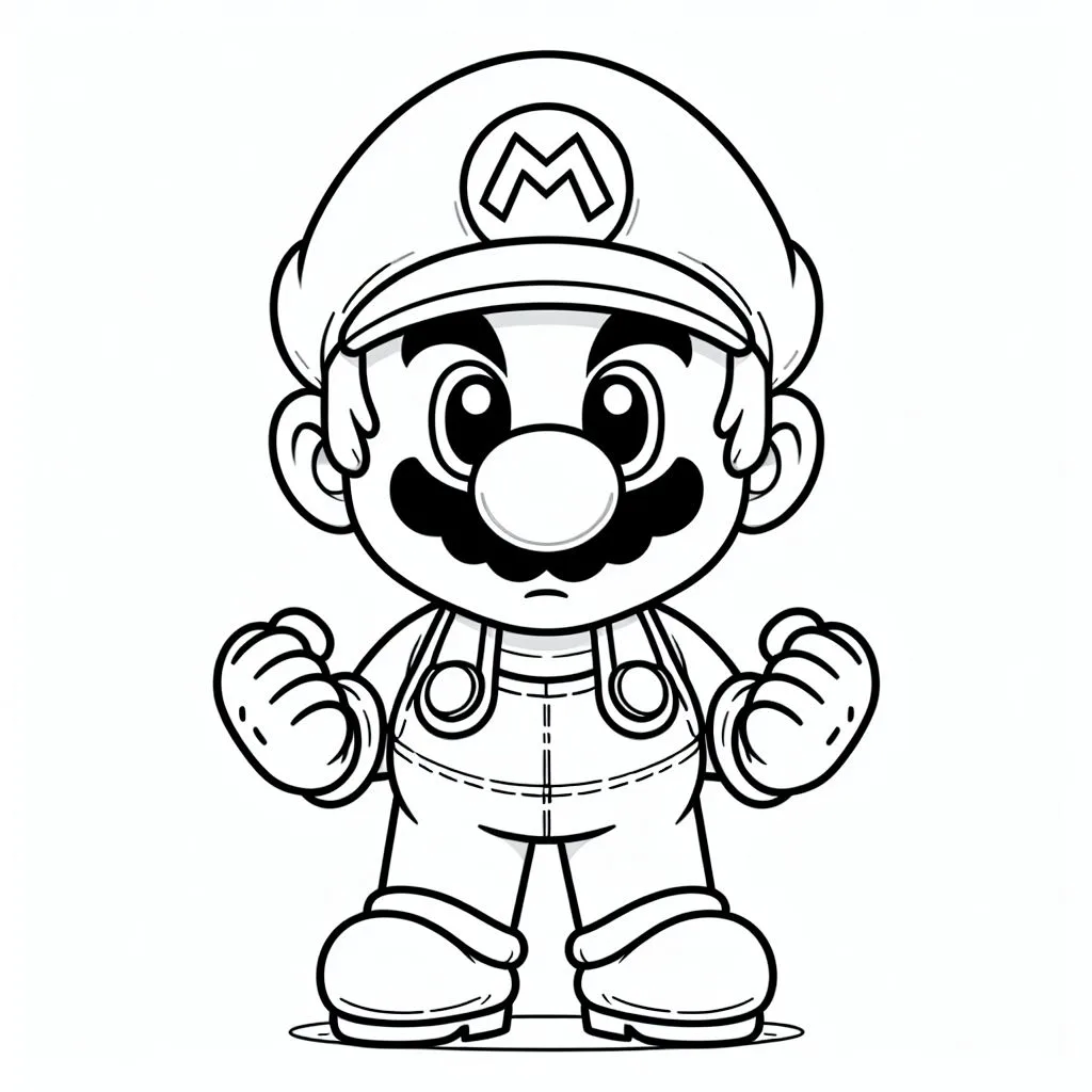 Desenho do super mario bros para colorir