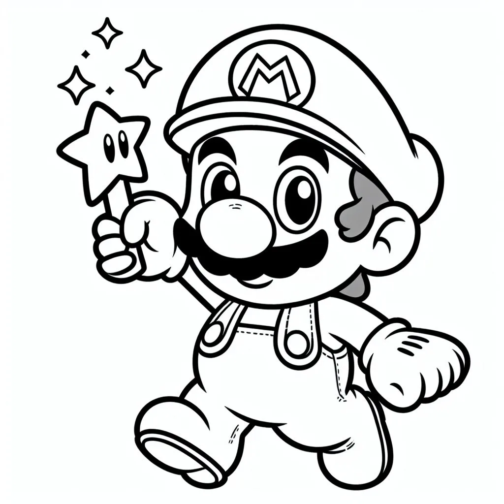 Desenho do super mario bros para colorir