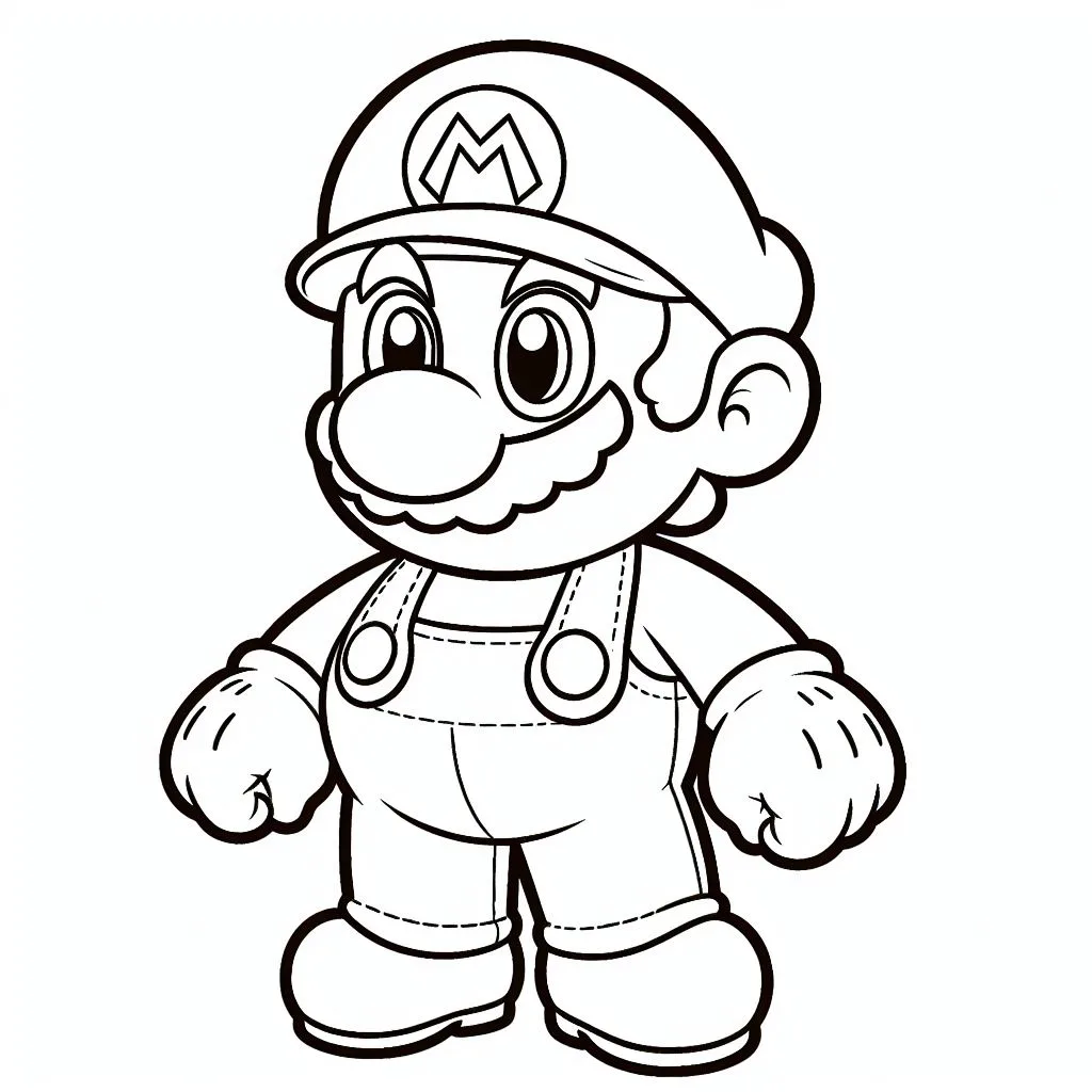 Desenho do super mario bros para colorir
