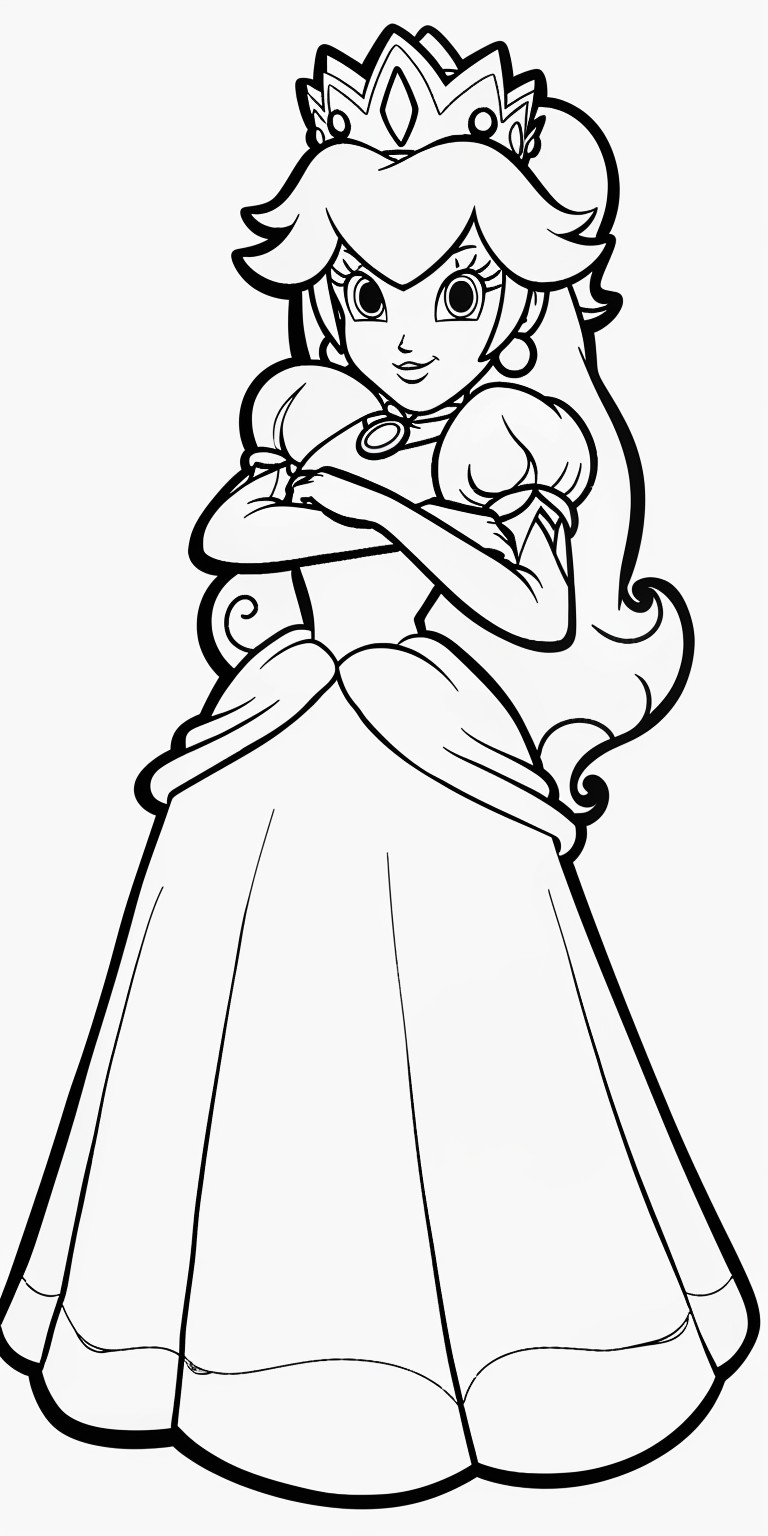 Desenho da princesa peach para imprimir e colorir
