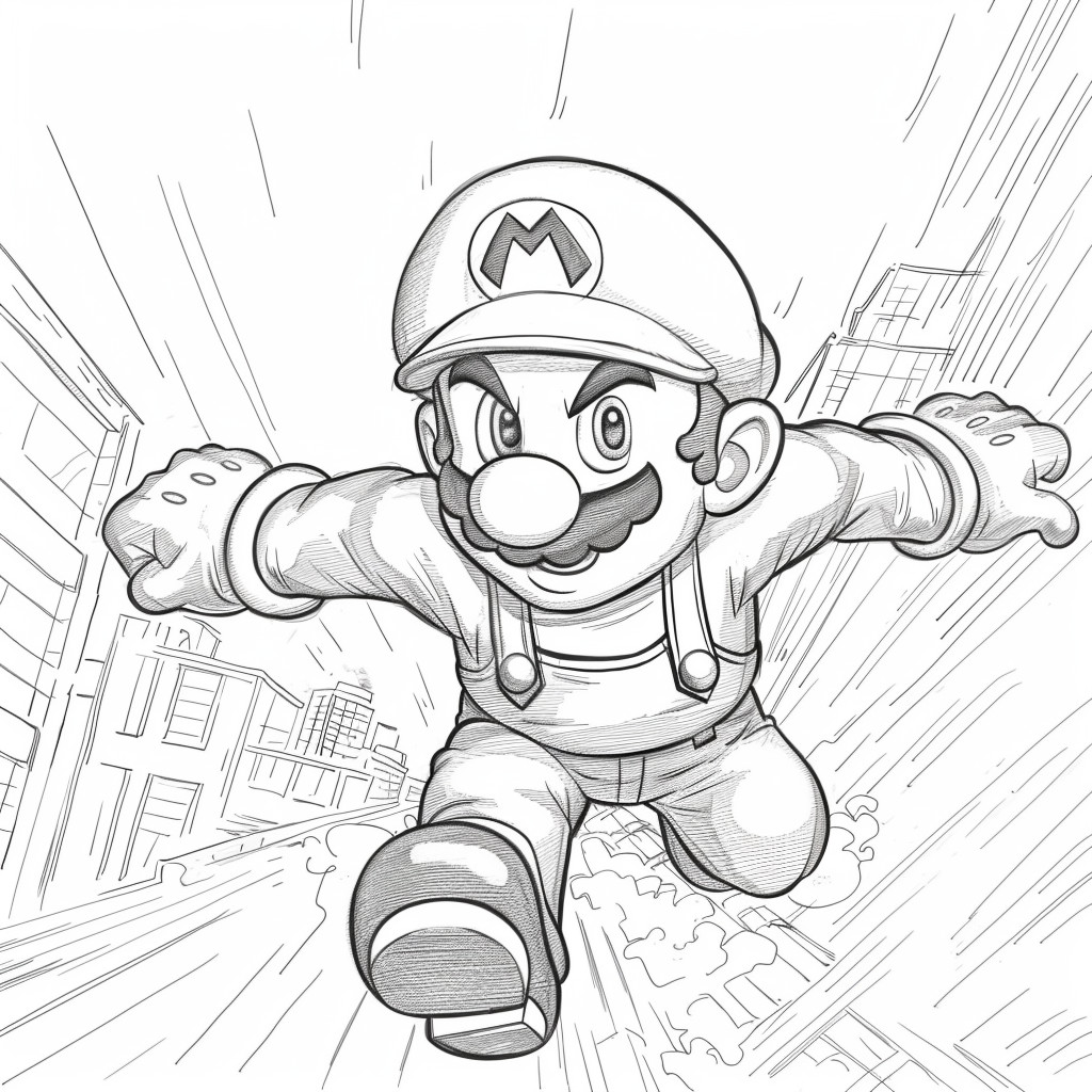 Desenho do super mario bros para imprimir e colorir