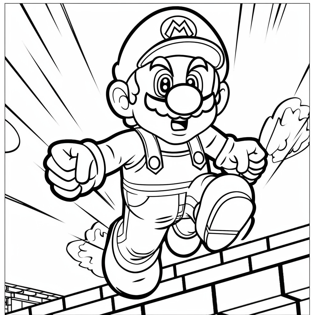 Desenho do super mario bros para imprimir e colorir