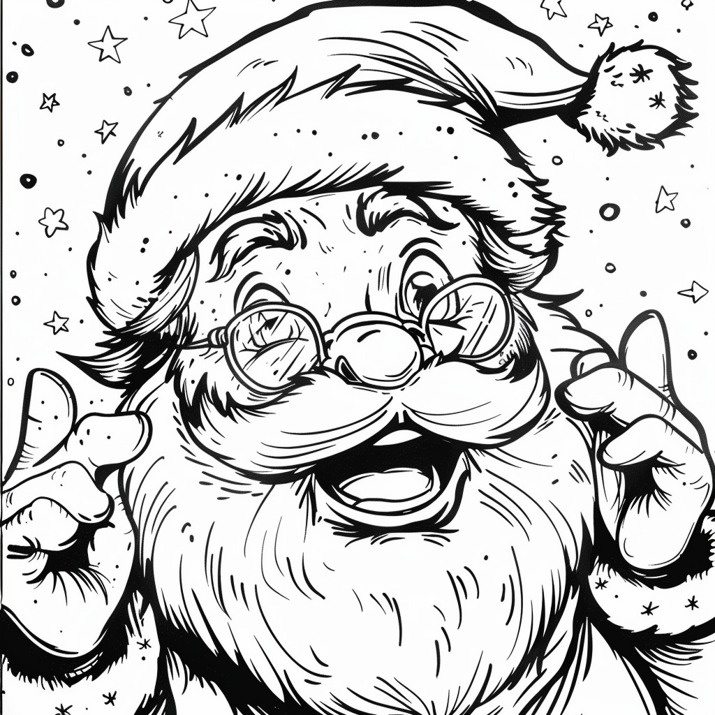 Coloring page for children of papai noel