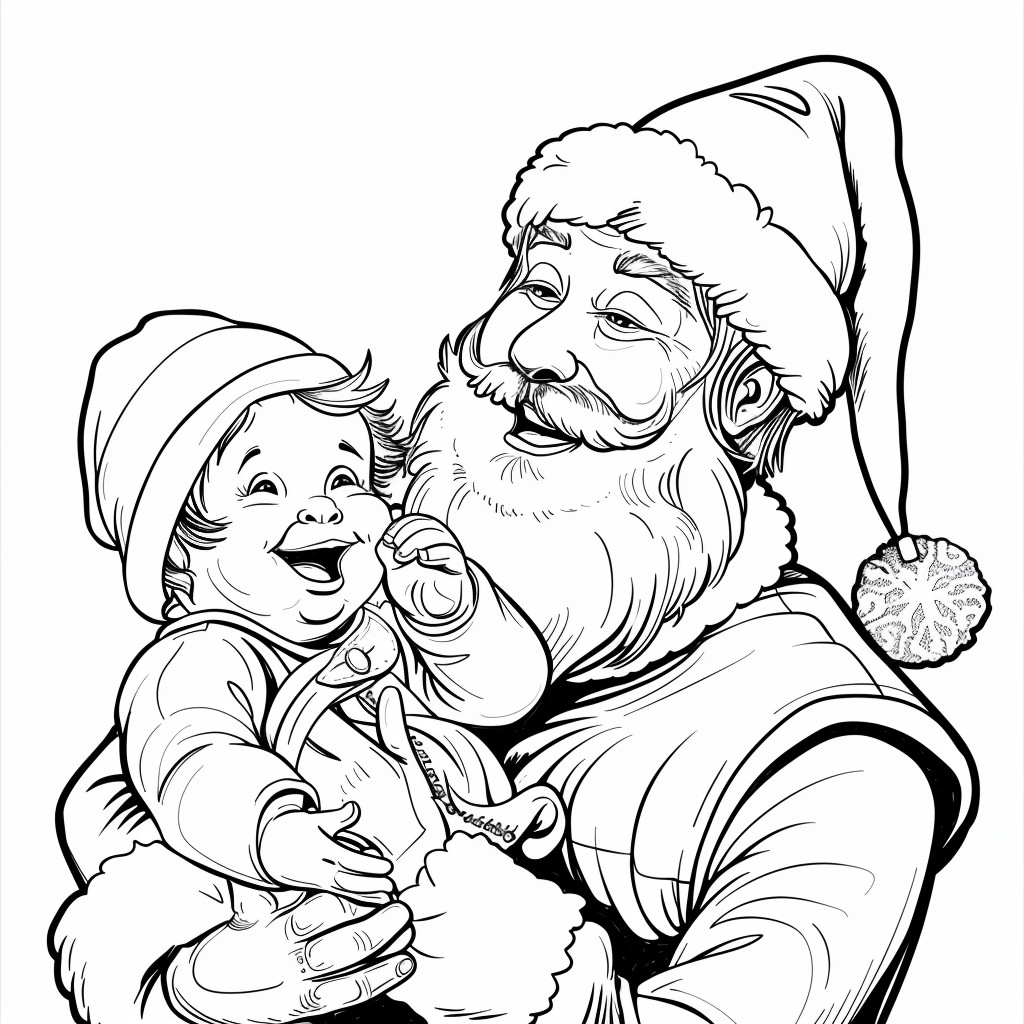 Coloring page for children of papai noel