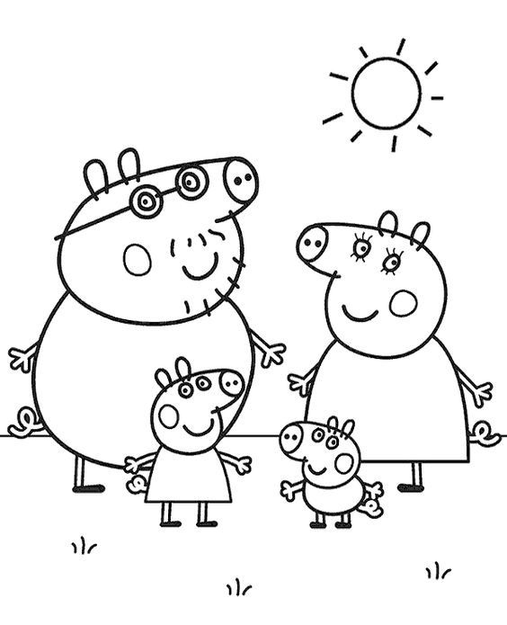 Desenho da peppa pig para colorear e imprimir