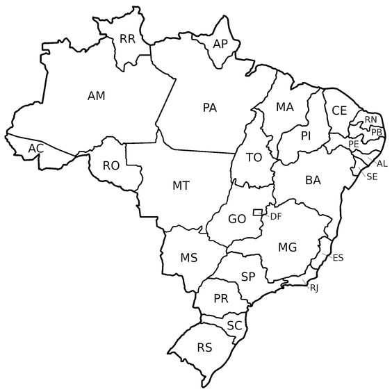 Desenho do mapa do brasil para colorir e imprimir