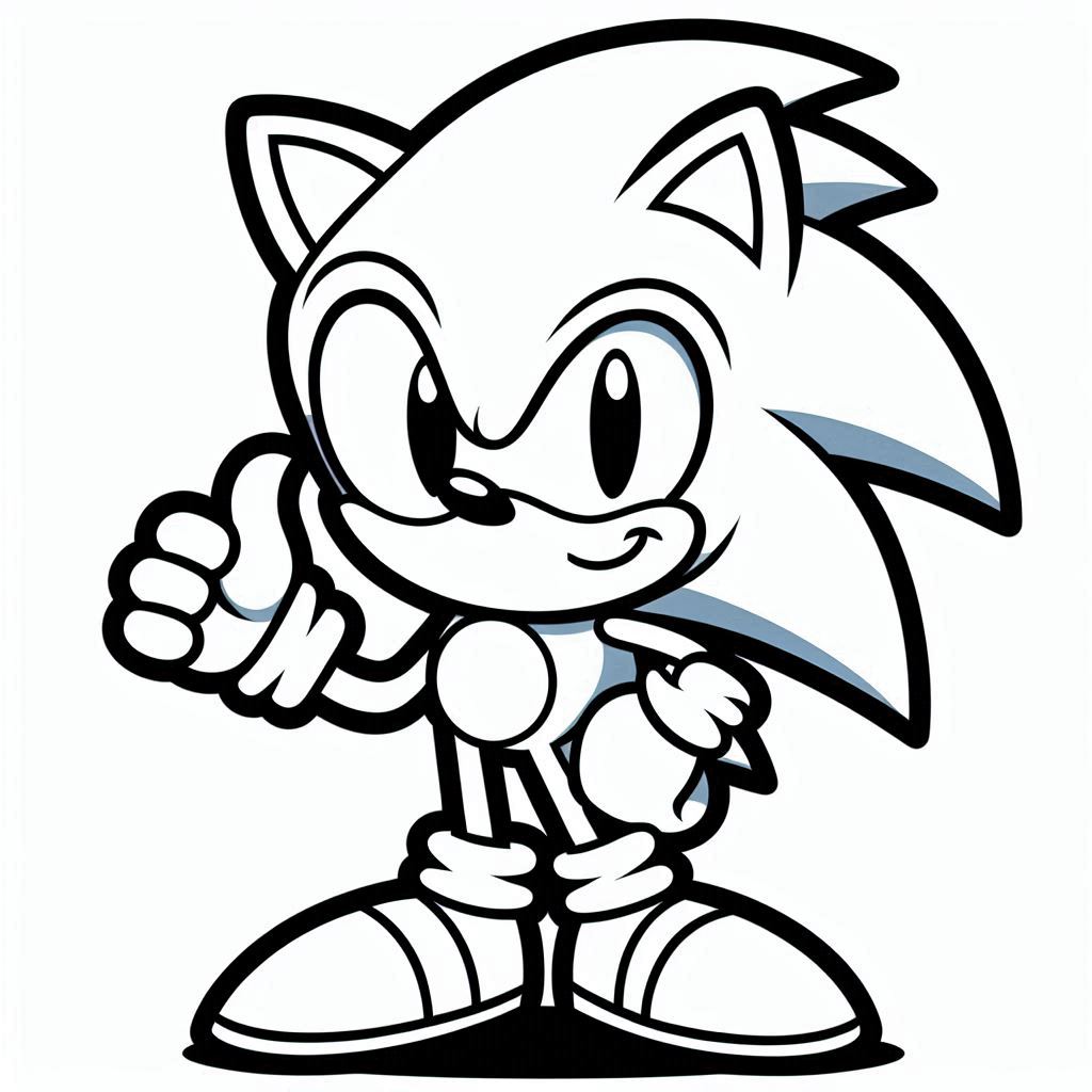 Desenho do sonic para colorir